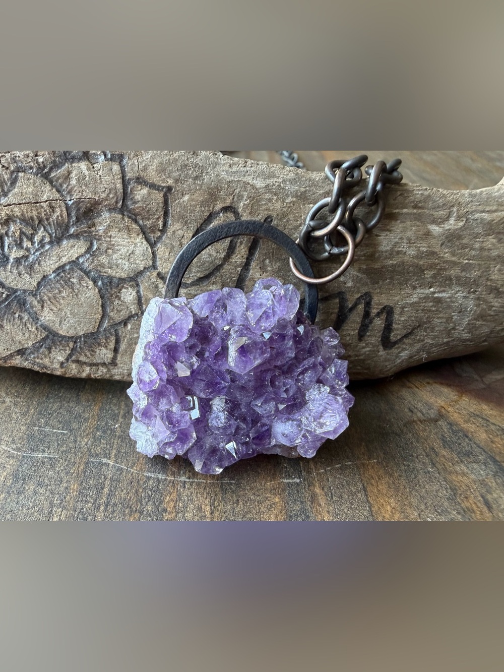 Amethyst Crystal Pendant Necklace